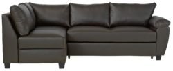 Collection Fernando Leather Eff Left Corner Sofa Bed - Choc.